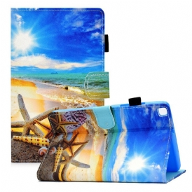 Läderfodral För Samsung Galaxy Tab A7 Lite Fun Beach