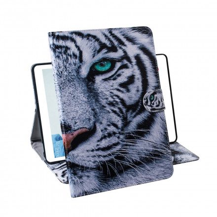 Läderfodral För Samsung Galaxy Tab A7 Tigerhuvud