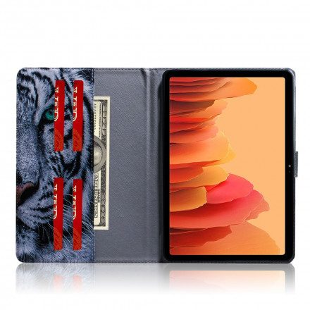 Läderfodral För Samsung Galaxy Tab A7 Tigerhuvud