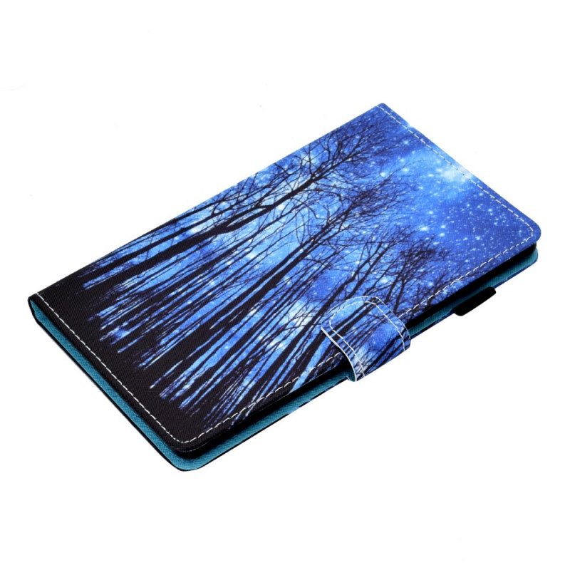 Läderfodral För Samsung Galaxy Tab A8 Nattskog