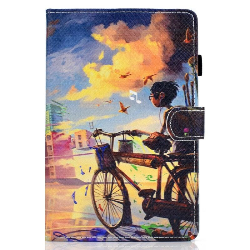 Läderfodral För Samsung Galaxy Tab S7 / Tab S8 Cykel Art