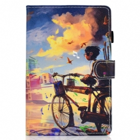 Läderfodral För Samsung Galaxy Tab S7 / Tab S8 Cykel Art