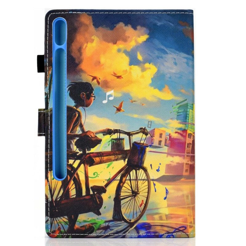 Läderfodral För Samsung Galaxy Tab S7 / Tab S8 Cykel Art