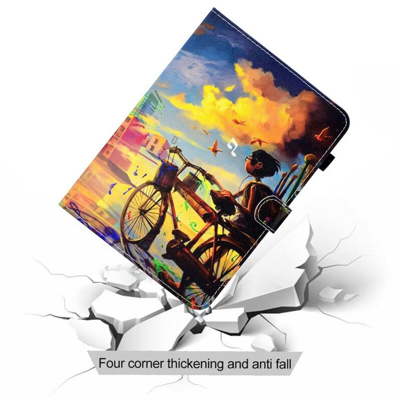 Läderfodral För Samsung Galaxy Tab S7 / Tab S8 Cykel Art
