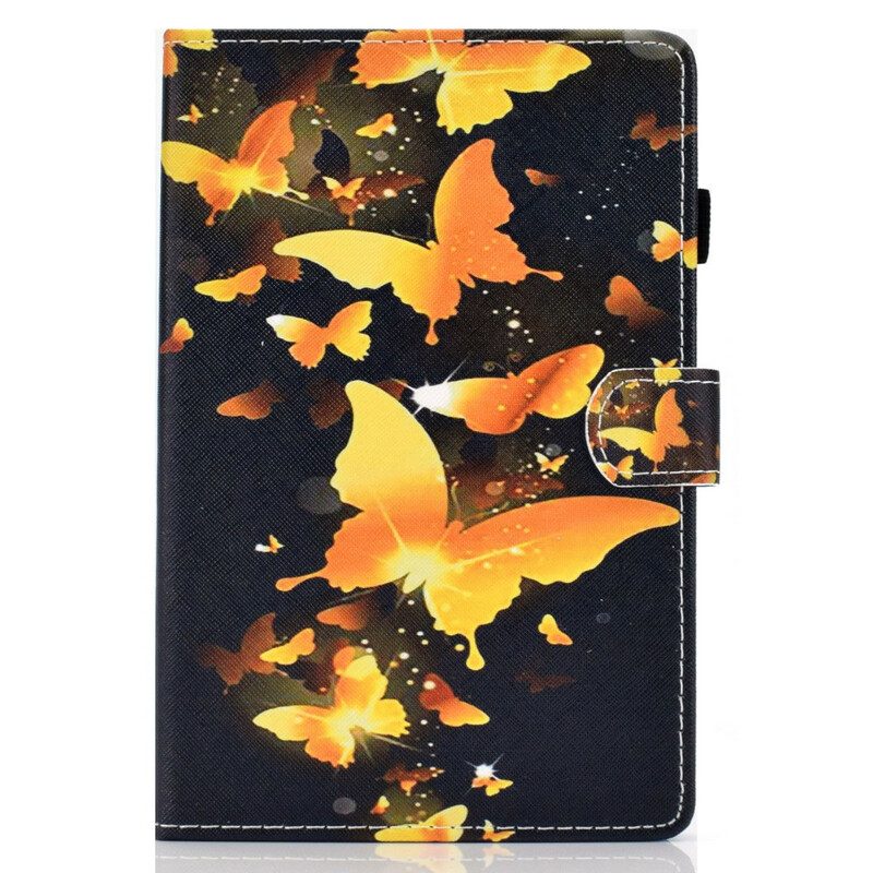 Läderfodral För Samsung Galaxy Tab S7 / Tab S8 Unika Fjärilar