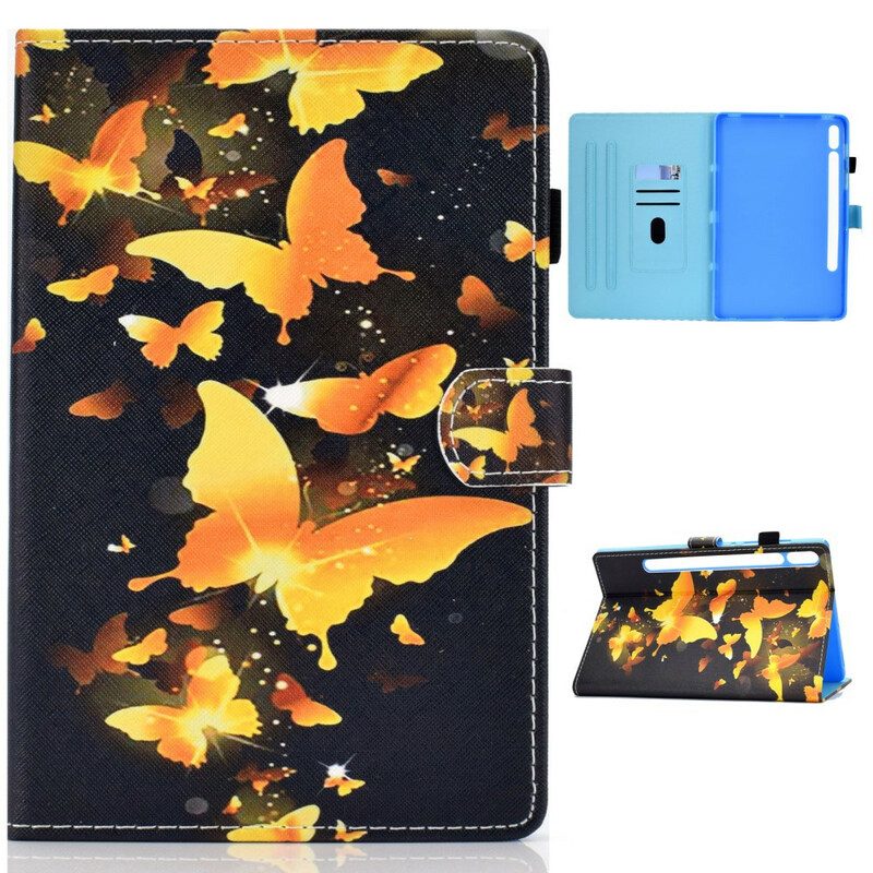 Läderfodral För Samsung Galaxy Tab S7 / Tab S8 Unika Fjärilar
