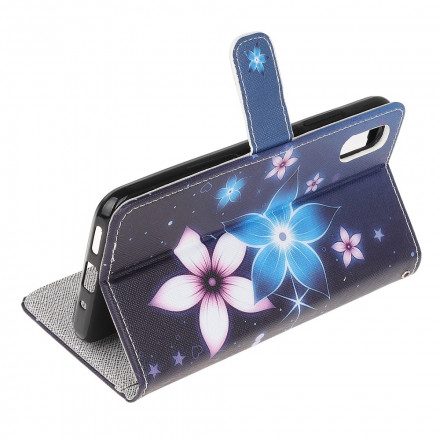 Läderfodral För Samsung Galaxy XCover 5 Med Kedjar Lunar Strap Flowers