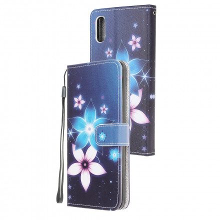 Läderfodral För Samsung Galaxy XCover 5 Med Kedjar Lunar Strap Flowers