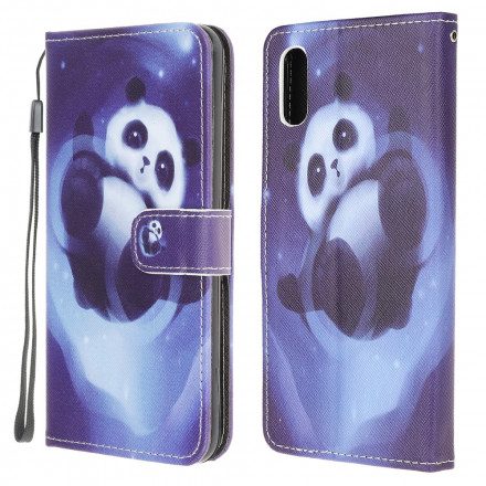 Läderfodral För Samsung Galaxy XCover 5 Med Kedjar Thong Space Panda