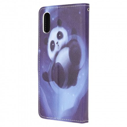 Läderfodral För Samsung Galaxy XCover 5 Med Kedjar Thong Space Panda