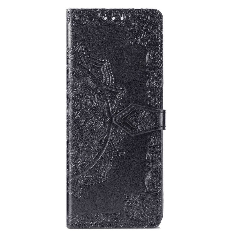 Läderfodral För Samsung Galaxy Z Fold 4 Med Kedjar Medeltidens Strappy Mandala