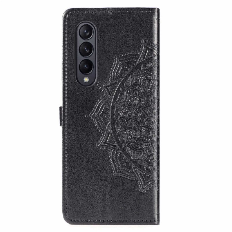 Läderfodral För Samsung Galaxy Z Fold 4 Med Kedjar Medeltidens Strappy Mandala