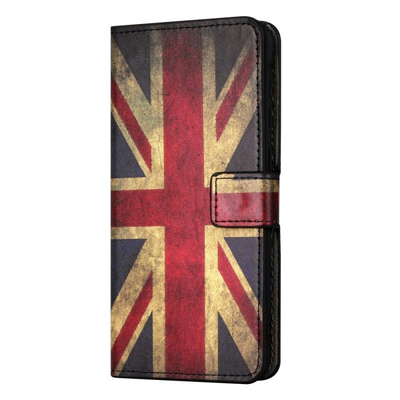 Läderfodral Samsung Galaxy A15 5g Telefonfodral Vintage Engelsk Flagga