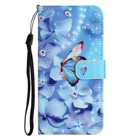 Läderfodral Samsung Galaxy A17 4g / 5g Telefonfodral Blom- Och Fjärilsmönster