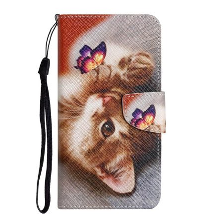 Läderfodral Samsung Galaxy A17 4g / 5g Telefonfodral Fjäril Och Katt