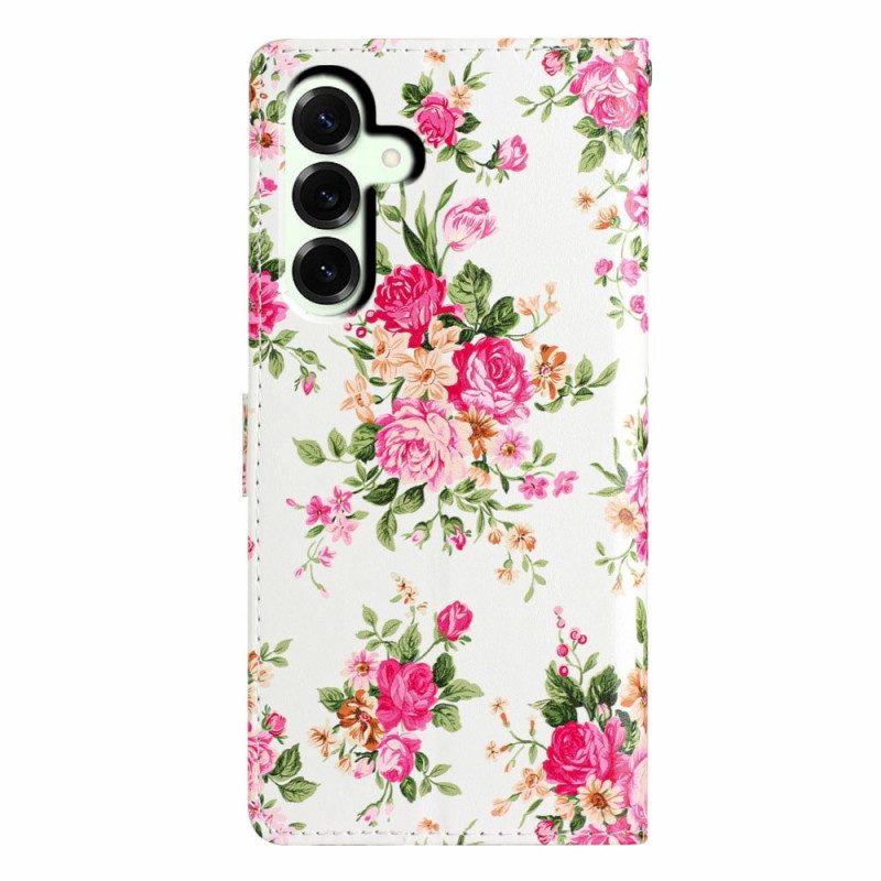 Läderfodral Samsung Galaxy A17 4g / 5g Telefonfodral Frihetsblommor