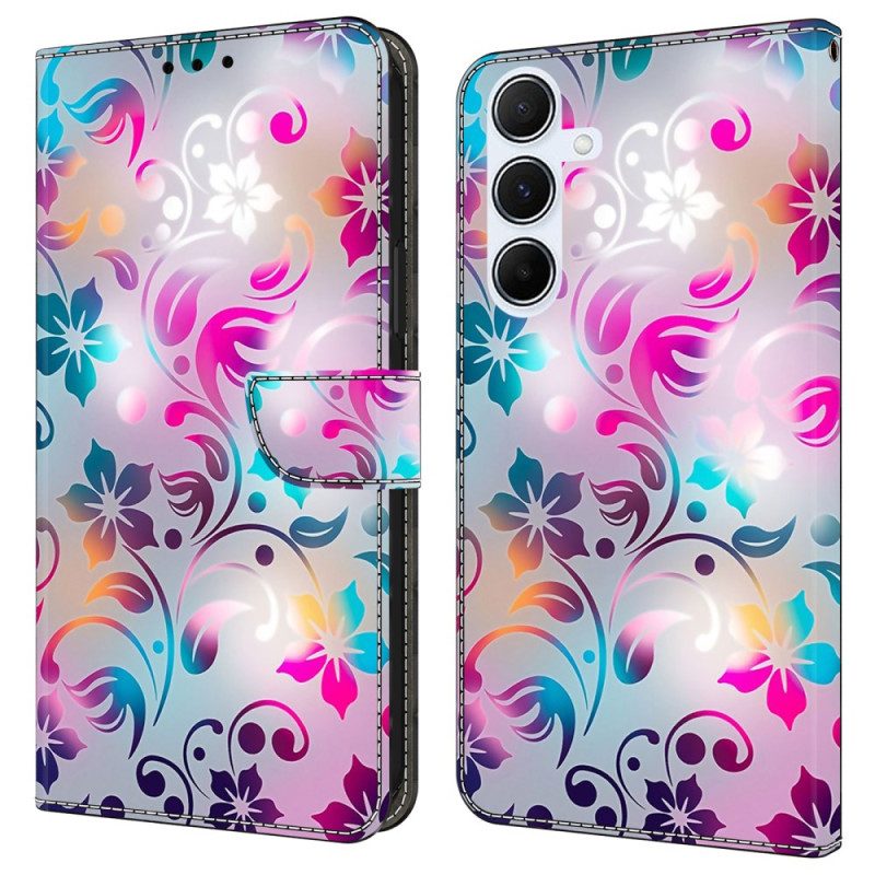Läderfodral Samsung Galaxy A17 4g / 5g Telefonfodral Handgjorda Blommor