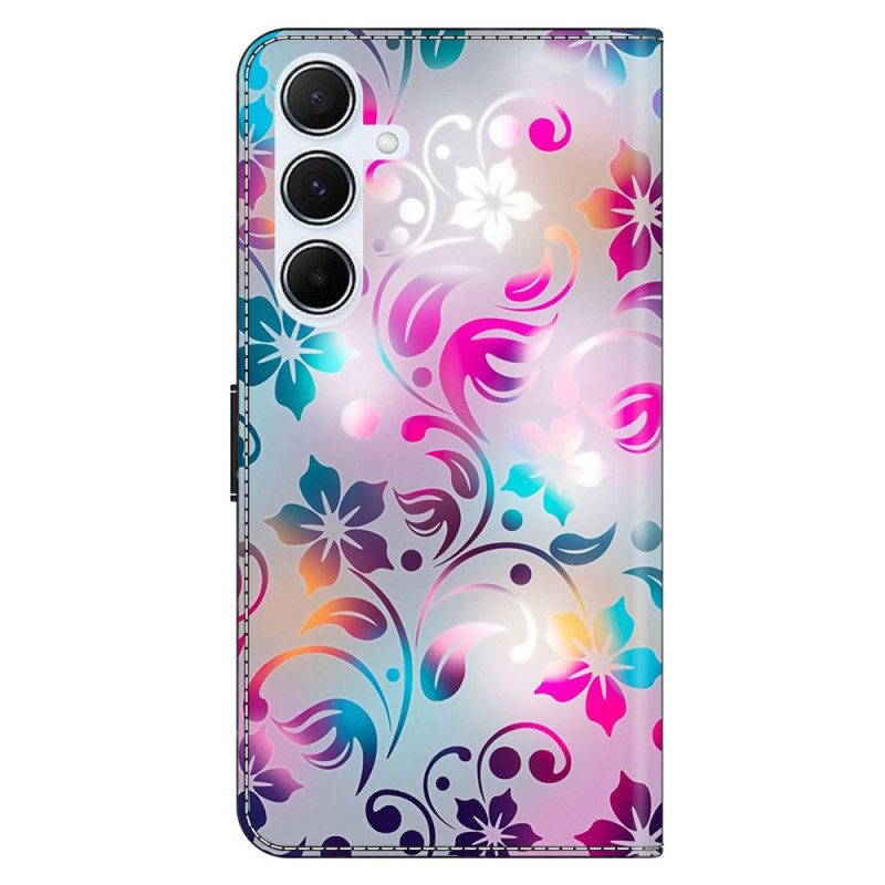 Läderfodral Samsung Galaxy A17 4g / 5g Telefonfodral Handgjorda Blommor