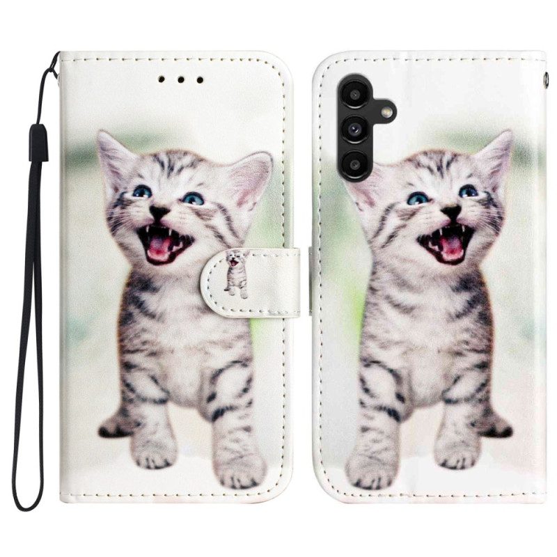 Läderfodral Samsung Galaxy A17 4g / 5g Telefonfodral Kattmönster