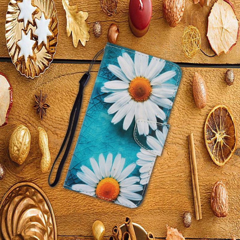 Läderfodral Samsung Galaxy A17 4g / 5g Telefonfodral Krysantemum
