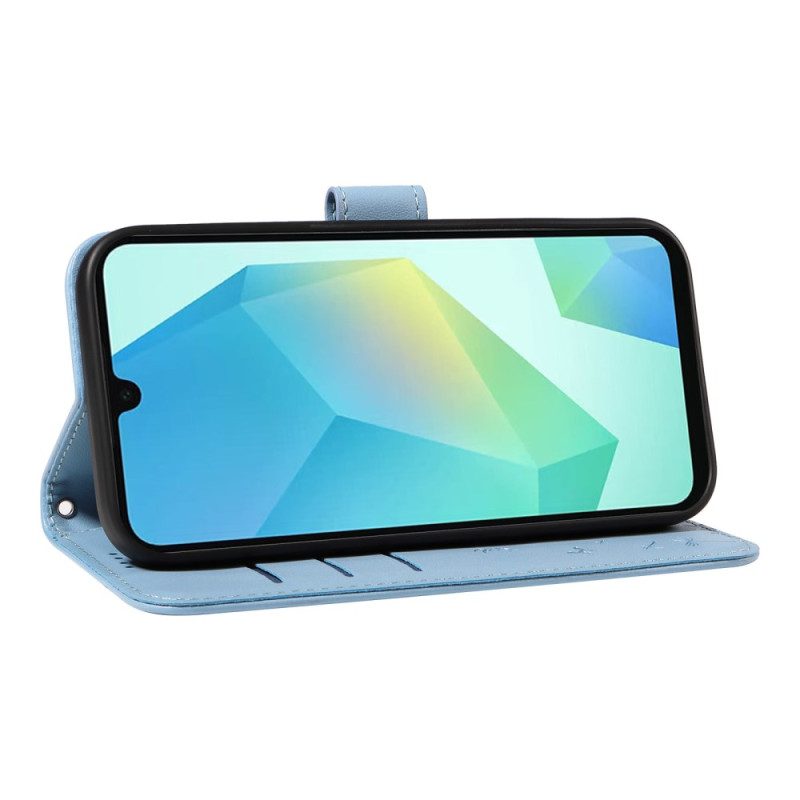 Läderfodral Samsung Galaxy A17 4g / 5g Telefonfodral Maskrosor Med Snodd