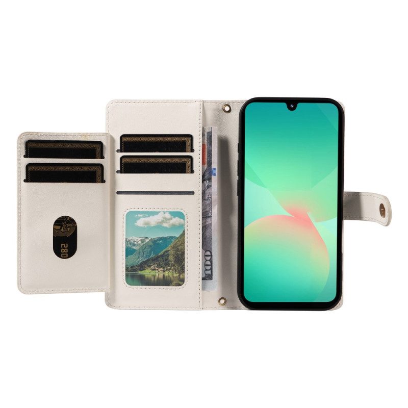 Läderfodral Samsung Galaxy A17 4g / 5g Telefonfodral Quiltad Med Rem Och Axelrem