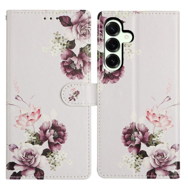 Läderfodral Samsung Galaxy A17 4g / 5g Telefonfodral Retroblommor