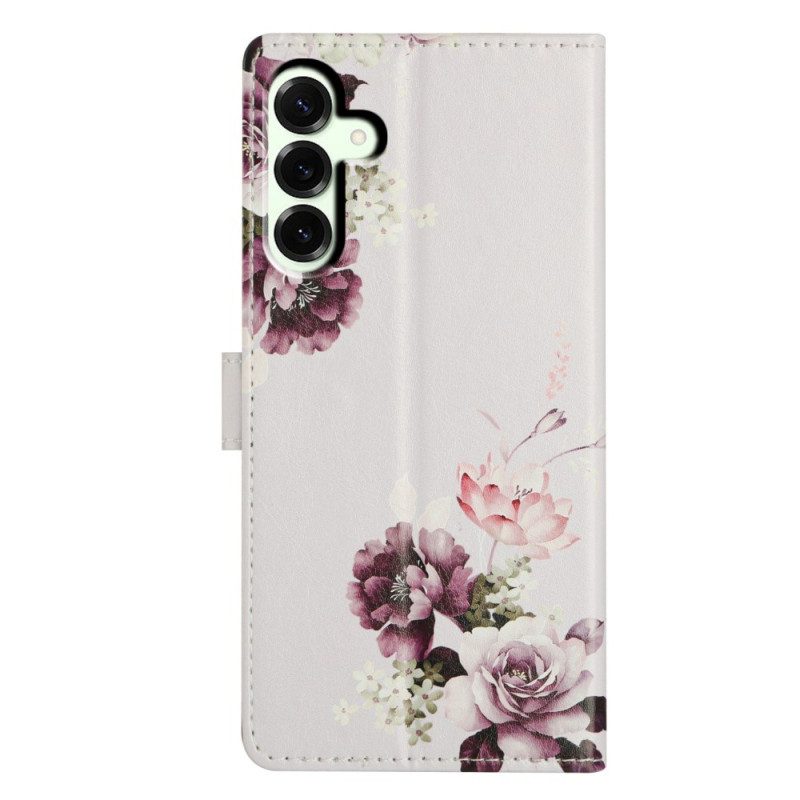 Läderfodral Samsung Galaxy A17 4g / 5g Telefonfodral Retroblommor