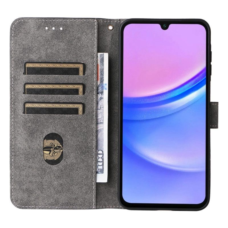 Läderfodral Samsung Galaxy A17 4g / 5g Telefonfodral Rfid-blockerande Mockaeffekt