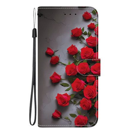 Läderfodral Samsung Galaxy A17 4g / 5g Telefonfodral Röda Rosor