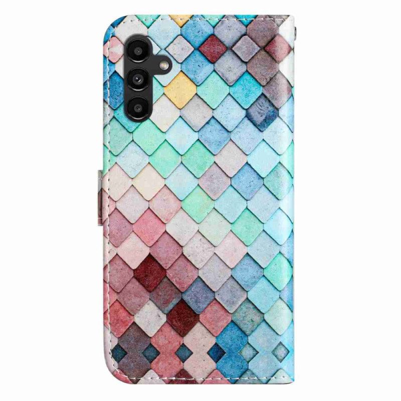 Läderfodral Samsung Galaxy A17 4g / 5g Telefonfodral Rutmönster