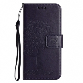 Läderfodral Samsung Galaxy A17 4g / 5g Telefonfodral Träd Och Ugglor