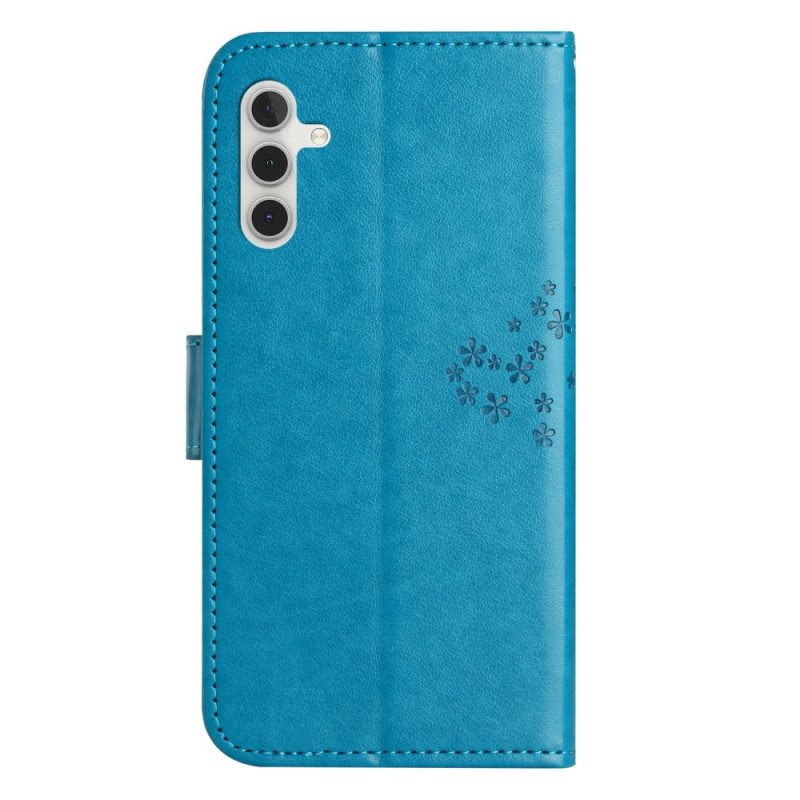 Läderfodral Samsung Galaxy A17 4g / 5g Telefonfodral Träd Och Ugglor