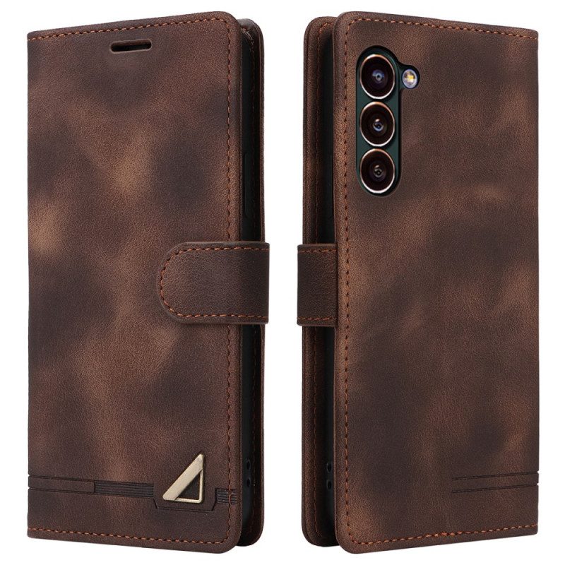 Läderfodral Samsung Galaxy S24 Plus 5g Telefonfodral Stil Mocka Design