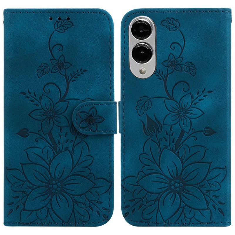 Läderfodral Samsung Galaxy S25 5g Edge Telefonfodral Blommigt Tryck