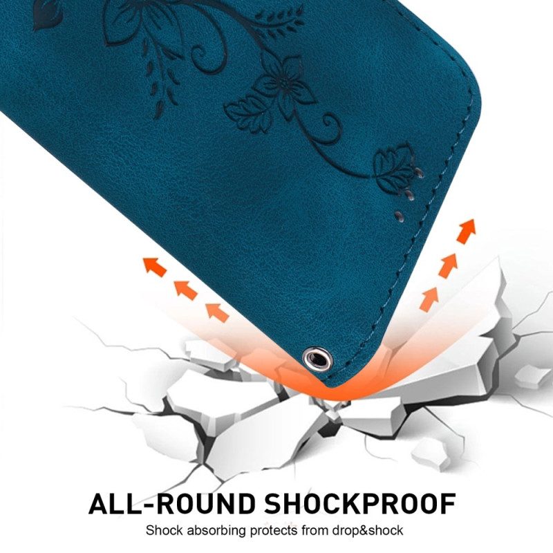 Läderfodral Samsung Galaxy S25 5g Edge Telefonfodral Blommigt Tryck