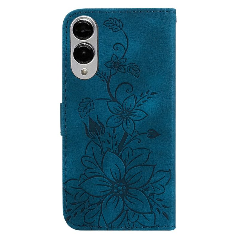 Läderfodral Samsung Galaxy S25 5g Edge Telefonfodral Blommigt Tryck