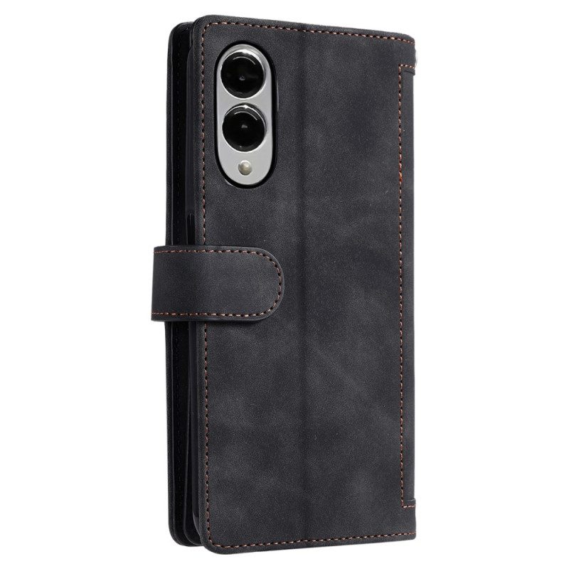 Läderfodral Samsung Galaxy S25 5g Edge Telefonfodral Dragkedja Plånbok