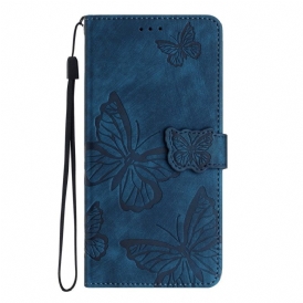 Läderfodral Samsung Galaxy S25 5g Edge Telefonfodral Fjärilseffekt I Mocka