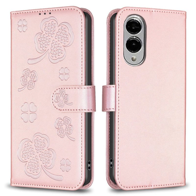 Läderfodral Samsung Galaxy S25 5g Edge Telefonfodral Klövermönster