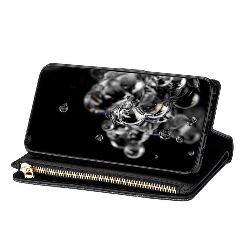 Läderfodral Samsung Galaxy S25 5g Edge Telefonfodral Plånbok Med Paljettrem