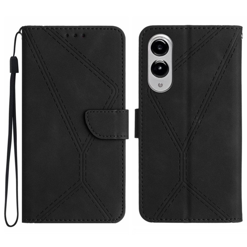 Läderfodral Samsung Galaxy S25 5g Edge Telefonfodral Ränder Och Ränder
