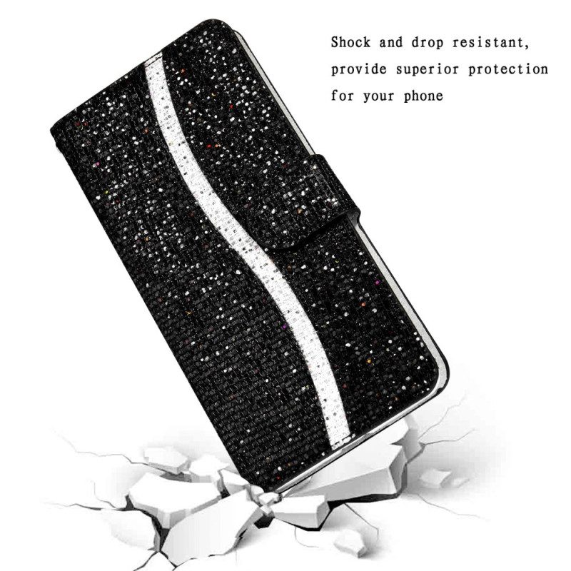 Läderfodral Samsung Galaxy S25 5g Edge Telefonfodral S-design Med Paljetter