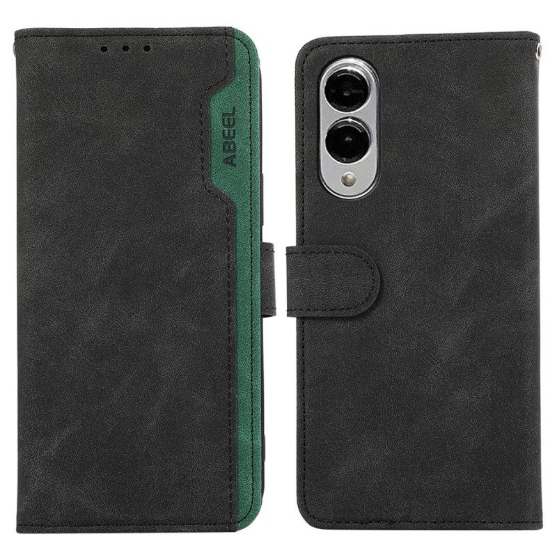 Läderfodral Samsung Galaxy S25 5g Edge Telefonfodral Tvåfärgad Abeel