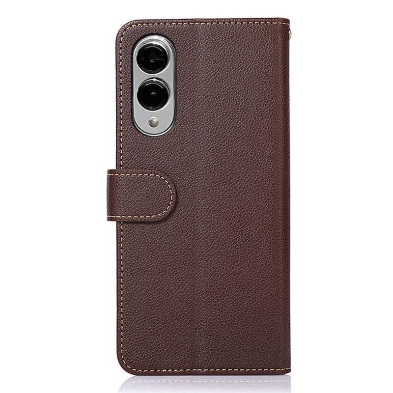 Läderfodral Samsung Galaxy S25 5g Edge Telefonfodral Tvåfärgad Khazneh