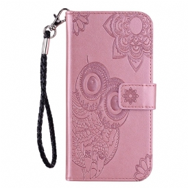 Läderfodral Samsung Galaxy S25 5g Edge Telefonfodral Ugglor Och Rem