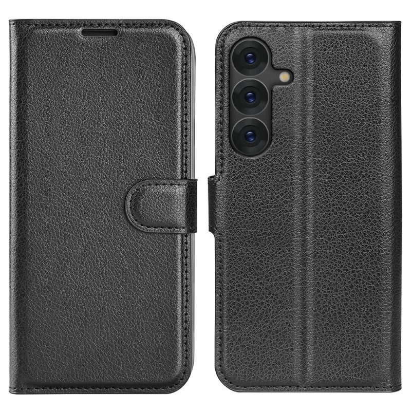 Läderfodral Samsung Galaxy S25 5g Telefonfodral Klassisk Litchi Konstläder