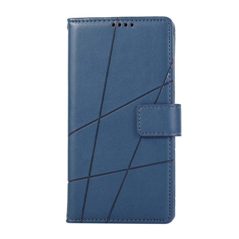 Läderfodral Samsung Galaxy S25 5g Telefonfodral Linjer Och 3 Korthållare