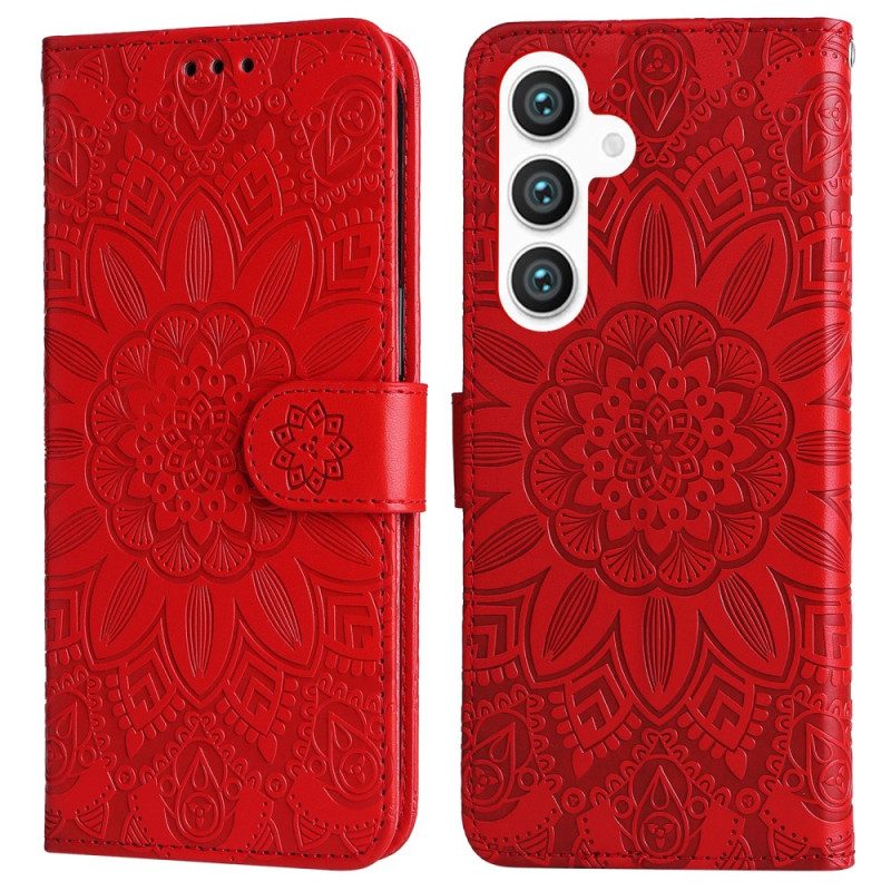 Läderfodral Samsung Galaxy S25 5g Telefonfodral Mandala-rem