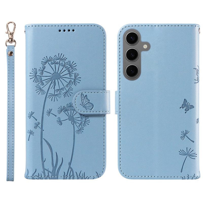 Läderfodral Samsung Galaxy S25 5g Telefonfodral Maskrosrem